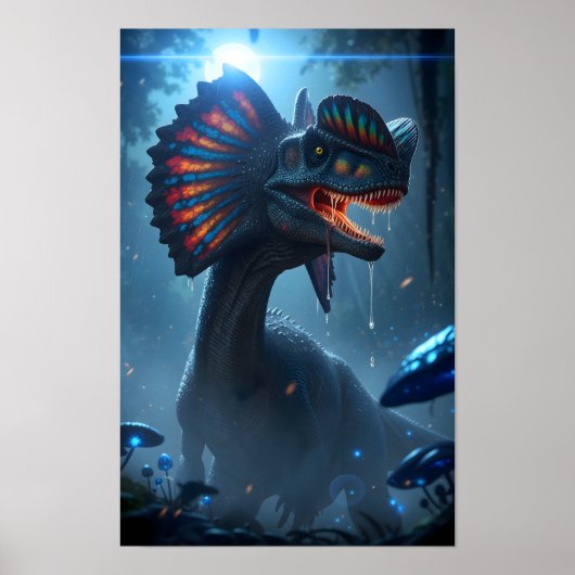 Dilophosaurus Dinosaur Poster (Voorkant)