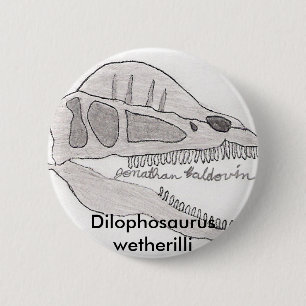 Dilophosaurus-knop Ronde Button 5,7 Cm