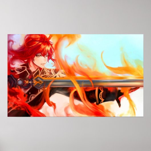 Diluc uit Genshin Impact Poster (Voorkant)