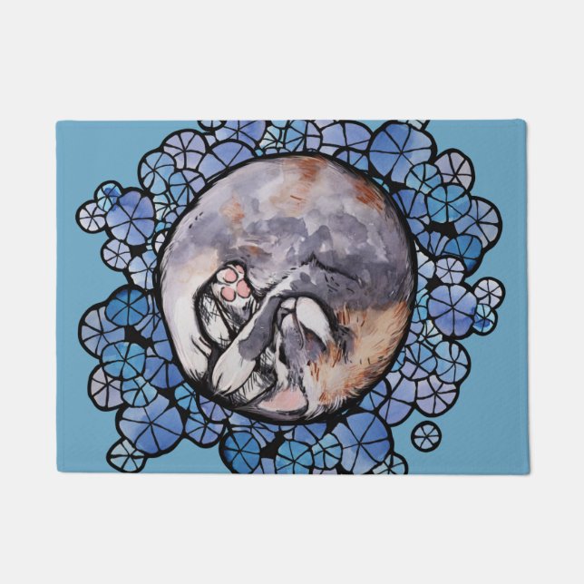 Dilute Calico Cat Cuddles Maine Coon Cats Deurmat (Voorkant)