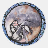 Dilute Calico Cat Cuddles Maine Coon Cats Ronde Sticker (Voorkant)