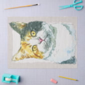 Dilute Calico Cat Waterverf Sketch Tissuepapier (Craft)