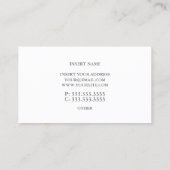 Dim Gray Minimalist Trendy Elegant Calligraphic Visitekaartje (Achterkant)
