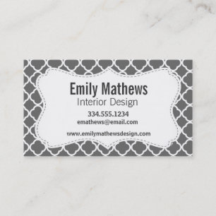 Dim Gray Quatrefoil Visitekaartje