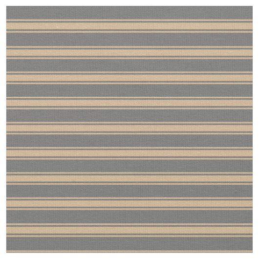 Dim Gray & Tan Colored Lines Patroon Stof (Close Up)