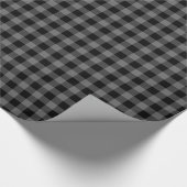 Dim Grey Black Buffalo Pset Tartan Cadeaupapier (Hoek)