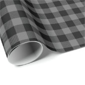 Dim Grey Black Buffalo Pset Tartan Cadeaupapier (Rol Hoek)