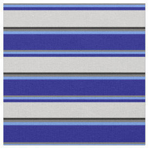 Dim Grey, Cornflower Blue, Blue, Light Grey, Black Stof