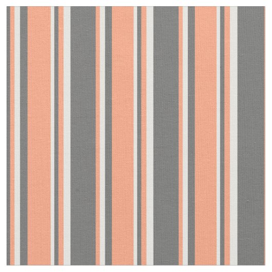 Dim Grey, Light Salmon & Mint Cream Pattern Stof (Close Up)