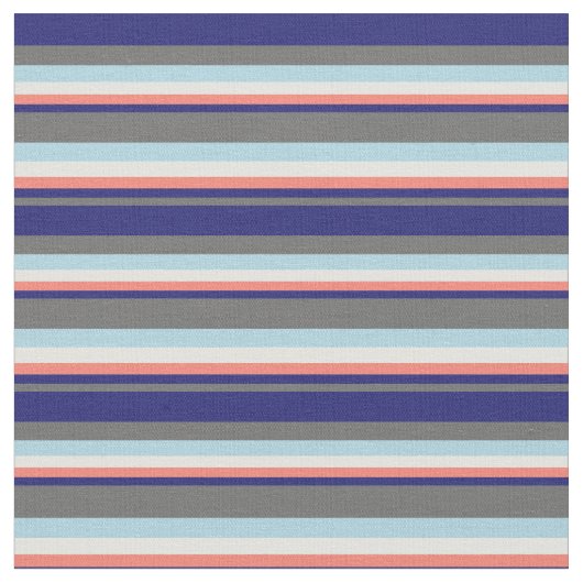 Dim Grey, Midnight Blue, Salmon, Light Cyan & Blue Stof (Close Up)