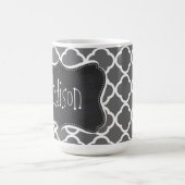 Dim Grey Quatrefoil; Chalkboardblik Koffiemok (Center)