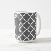 Dim Grey Quatrefoil; Chalkboardblik Koffiemok (Voorkant rechts)