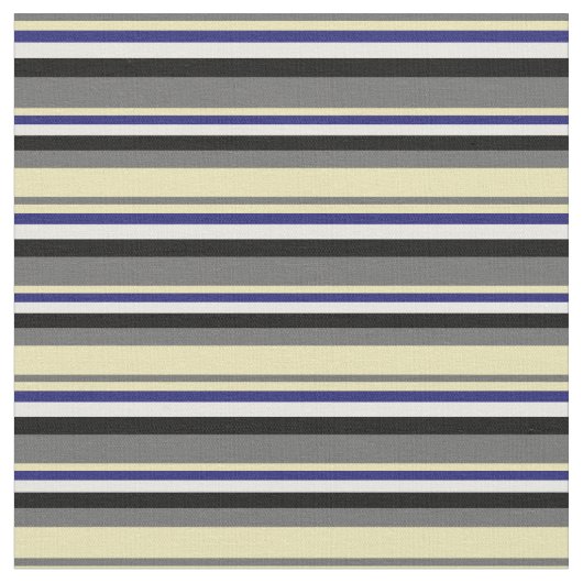 Dim Grey, Tan, Midnight Blue, White en Black Stof (Close Up)
