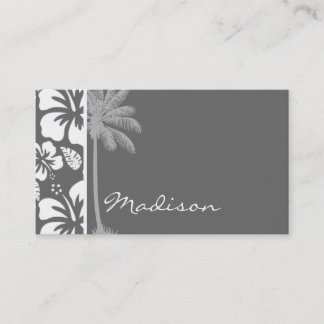 Dim Grey Tropical Hibiscus; Palmboom Visitekaartje
