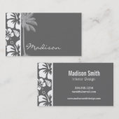 Dim Grey Tropical Hibiscus; Palmboom Visitekaartje (Voorkant / Achterkant)