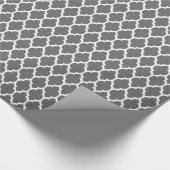 Dim Grey White Moroccan Quatrefoil Pattern #4 Cadeaupapier (Hoek)