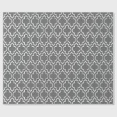 Dim Grey White XL Moroccan Quatrefoil #7DS Cadeaupapier (Vlak)