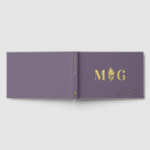 Dim Lavender Berry Twig 2 Initiaal Monogram Huweli Gastenboek (Volledig)