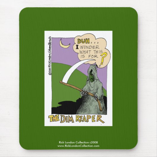 Dim Reaper Halloween Funny Cartoon Muismat (Voorkant)