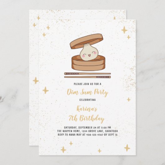 Dim Sum Dumpling Party Kaart (Voorkant / Achterkant)