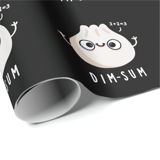 Dim-sum Funny Dimsum Wiskunde Pun Dark BG Cadeaupapier (Rol Hoek)
