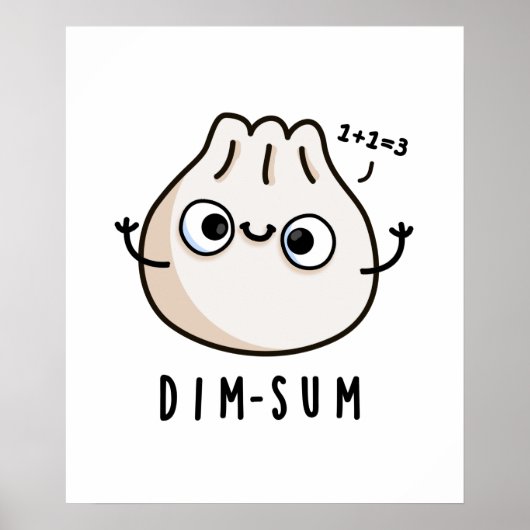Dim-sum Funny Dimsum Wiskunde Pun Poster (Voorkant)