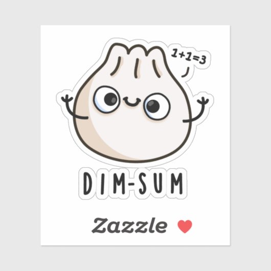 Dim-sum Funny Dimsum Wiskunde Pun Sticker (Vel)