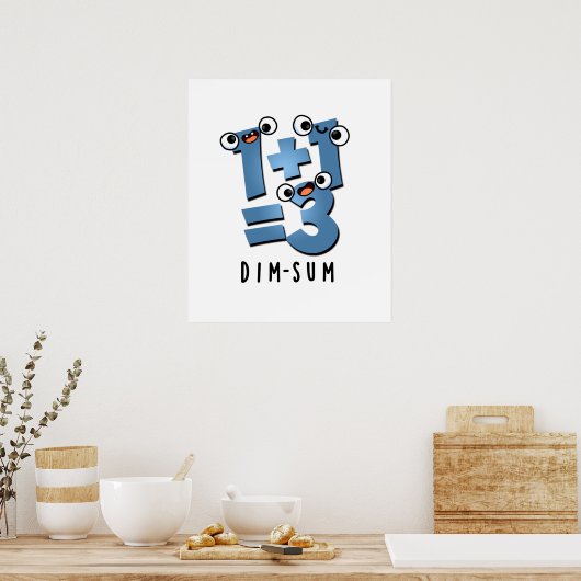 Dim Sum Funny Wiskunde Food Pun Poster (Keuken)