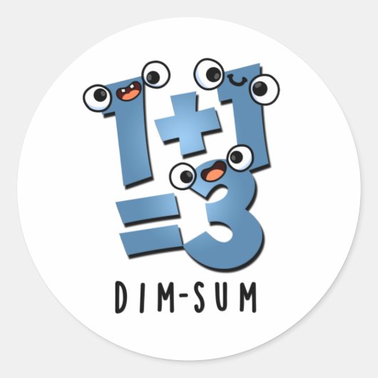 Dim Sum Grappige Wiskunde Voedsel Pun Ronde Sticker (Voorkant)