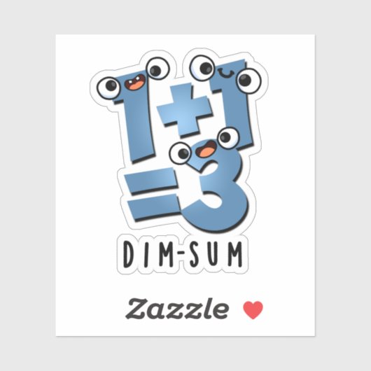 Dim Sum Grappige Wiskunde Voedsel Pun Sticker (Vel)