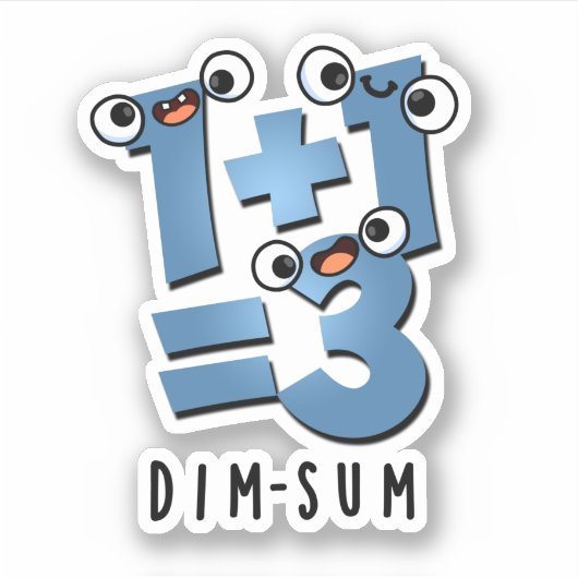 Dim Sum Grappige Wiskunde Voedsel Pun Sticker (Voorkant)