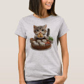Dim sum kat, voedsel kat t-shirt (Voorkant)