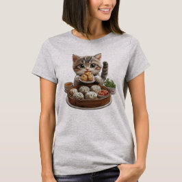 Dim sum kat, voedsel kat t-shirt
