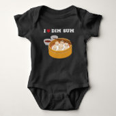 Dim Sum Lover Asian Kitchen Dumpling Chinese Food Romper (Voorkant)