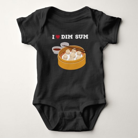 Dim Sum Lover Asian Kitchen Dumpling Chinese Food Romper (Voorkant)