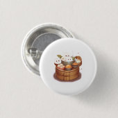 Dim sum, thema eten ronde button 3,2 cm (Voorkant /achterkant)