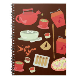 Dim Sum Yum Cute Kawaii Chinese Food Fun Pattern Notitieboek