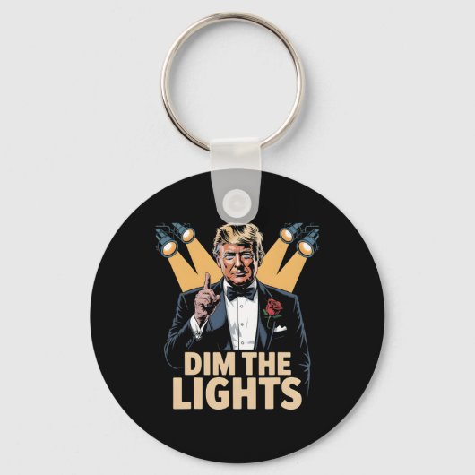 Dim The Lights Grappig Retro Trump Sleutelhanger (Voorkant)