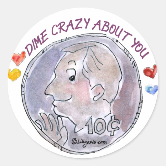 Dime Crazy over je Sticker (Voorkant)