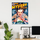 DIME MYSTERY Cool  Pulp Magazine Hoesje Art Poster (Thuiskantoor)