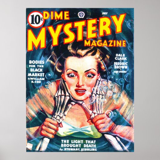 DIME MYSTERY Cool  Pulp Magazine Hoesje Art Poster (Voorkant)