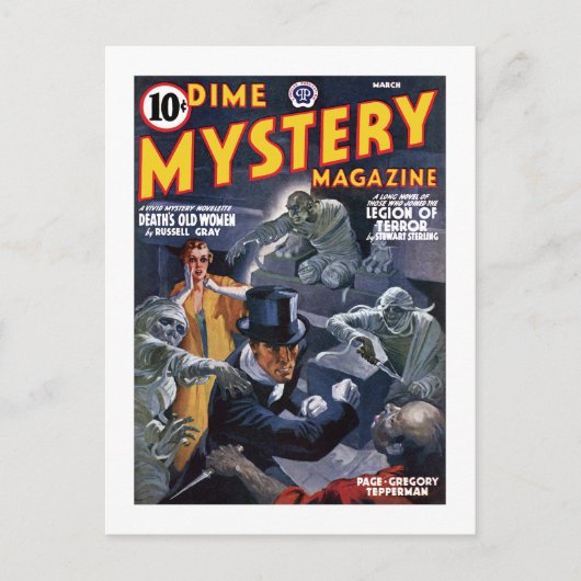 Dime Mystery Magazine (maart 1941) Briefkaart (Voorkant)