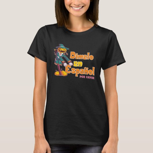 Dimelo En Espanol Calabaza Pumpking Spanish Teache T-shirt (Voorkant)