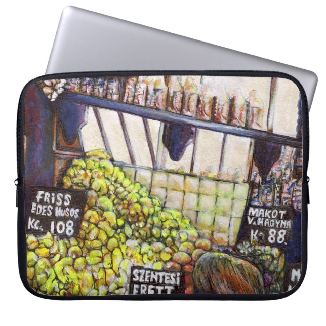 Dimensies van nieuwsgierigheid laptop sleeve (Voorkant)