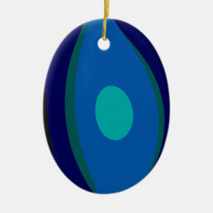 Dimensionaal Blauw Abstract 915 Keramisch Ornament