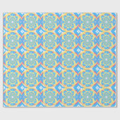 Dimensionaal blauw patroon cadeaupapier (Vlak)