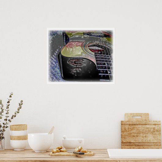 Dimensionaal gitaarPoster Poster (Keuken)