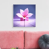 Dimensionaal Gladioli: Roze en Paars Masterstuk Canvas Afdruk (Insitu (Woonkamer))
