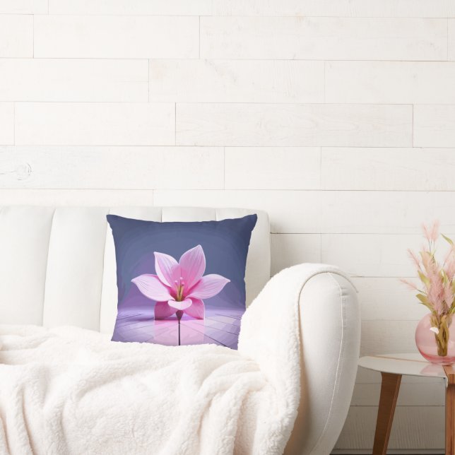 Dimensionaal Gladioli: Roze en Paars Masterstuk Kussen (Bank)