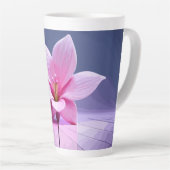 Dimensionaal Gladioli: Roze en Paars Masterstuk Latte Mok (Rechterhoek)